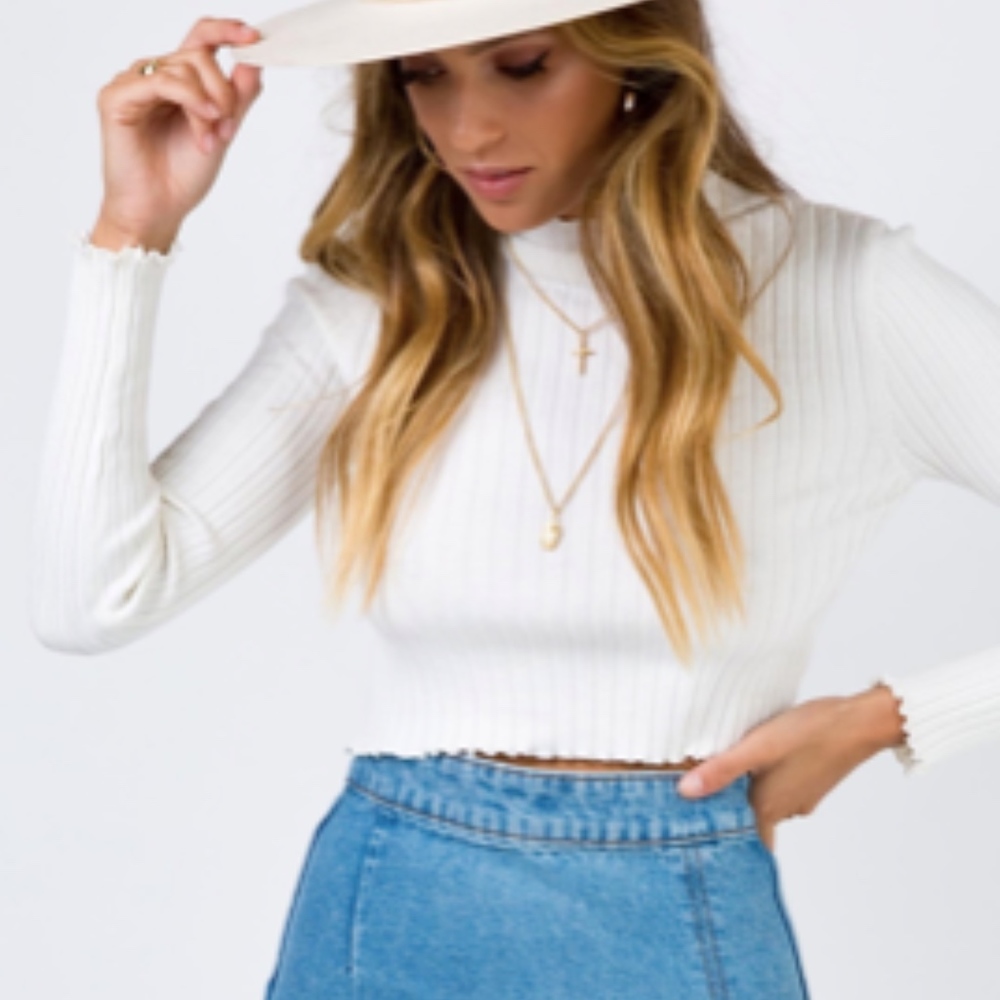 NWT Princess Polly Grand Gestures Ribbed Crop Top